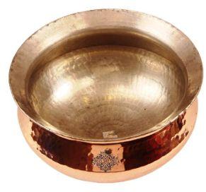 Copper Cooking Serving Handi with inside Lining