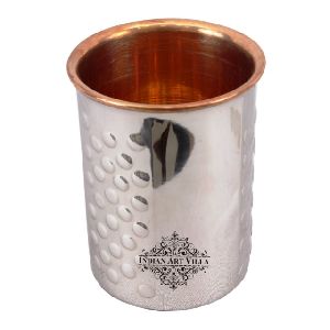 steel copper hammered tumbler