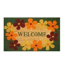 Flower print anti-slip rubber door mat