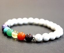 7 Chakra White Shell Gemstone Beaded Bracelet