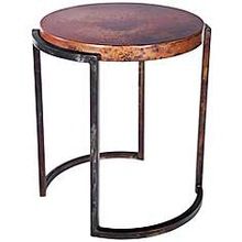Modern metal leg wood side table