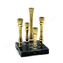 Brass Plated 5 Arm Candelabra