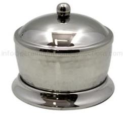 Brass Powder Pot With Lid Nickel Plated