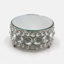 Crystal Glass Round Mirror Tray