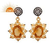 CZ Hydro Citrine Gemstone Earring