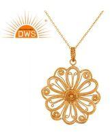 Flower Design Handmade Gold Plated Pendant