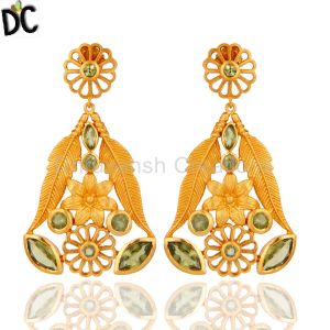 Gold Plated Flower Design Earring