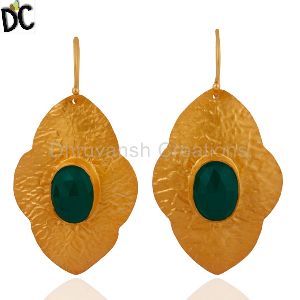 Gold Plated Leaf Design Earrings