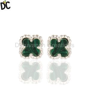 Malachite Gemstone Stud Earring