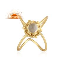 Natural Crystal Quartz Gemstone Girls Ring