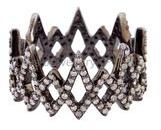 Rhodium Plated Silver Pave Set