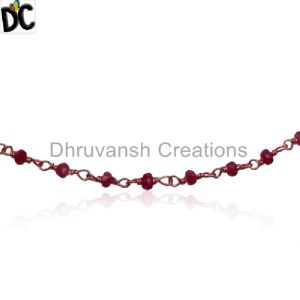 Ruby Gemstone Beaded Bracelet