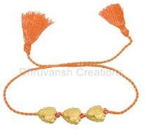 Silver Bead Orange Macrame Bracelet