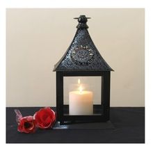 Large Iron Metal Glass Candle Holder Lantern