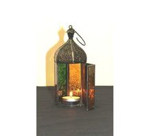 Metal Moroccan Lantern Iron Glass Candle