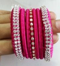 Fuchsia Silk Thread Bangle