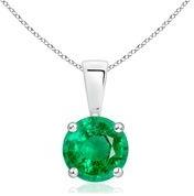 Natural Emerald Silver Pendent