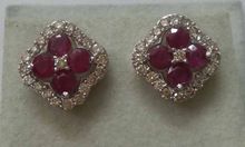 Ruby and Diamond stud Earring