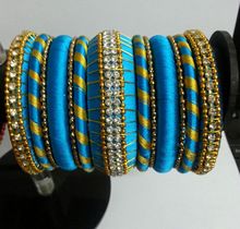Turquoise thread bangle