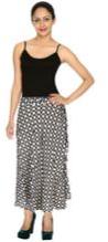 Straight Maxi Length Polka Dot Printed Skirt