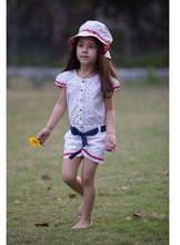 Cotton Printed Girls Cape Sleeve Summer Jumpsuit