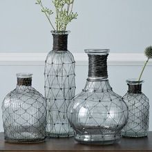 OUTDOOR GLASS WIRE VASES