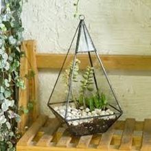 TRIANGLE SHAPE TERRARIUM HANGING POT