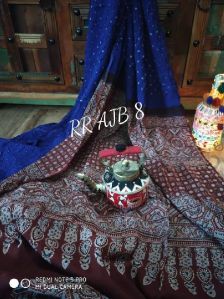 bandhej and ajrakh print on modal sarees