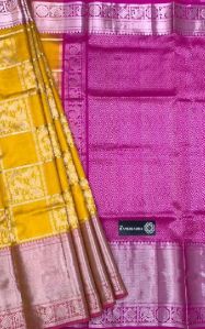 Pure Handloom Designer Kanchi Silk Sarees