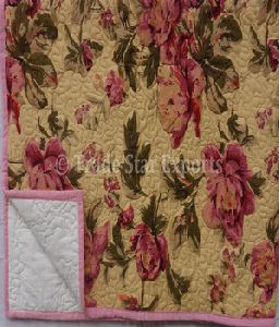 Floral Print Glazed Cotton Baby Quilt