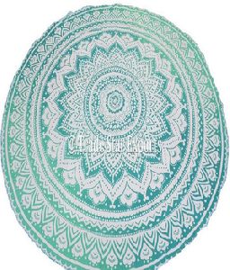 ombre Mandala Lotus Mandala Beach Towel