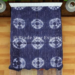 Shibori tie dye fabric cotton bedspread