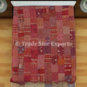 Silk cotton Fabric Patola Sarees Patchwork Kantha Quilt