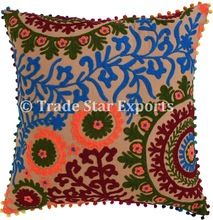 suzani embroidered cushion cover