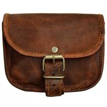 Vintage handmade genuine leather bum belt dipper coin bag