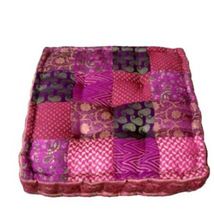 Yoga Meditation Pink Square Cushion