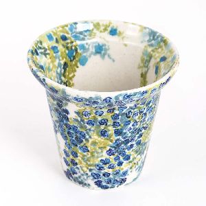 Floral Blue Pottery Planter