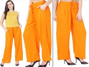 Rayon Orange Palazzo Pants