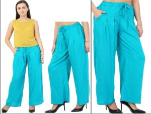 Rayon Turquoise Palazzo Pants