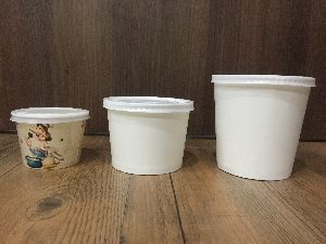Paper Food container with Plastic Lid