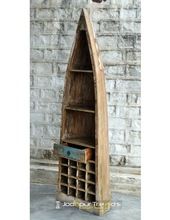 Reclaimed wood 1 drawer boat book shelf