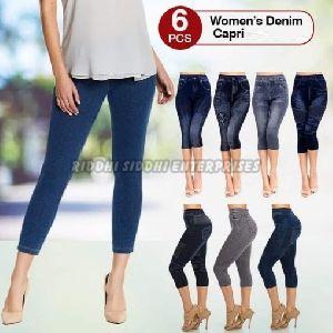 ladies denim capris