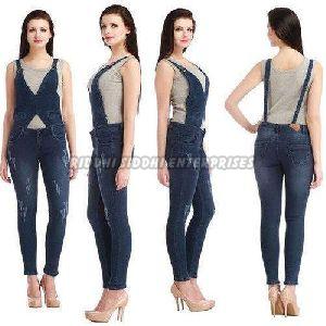 Ladies Denim Dungarees