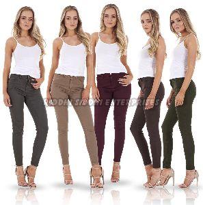 Ladies Plain Skinny Jeans