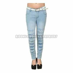 Ladies Retro Damage Jeans