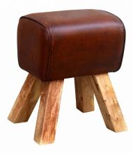 LEATHER SMALL STOOL