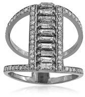 Baguette Diamonds Silver Ring