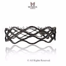 Black Diamond Silver Bangle