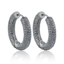 Black Diamonds Hoop Earrings