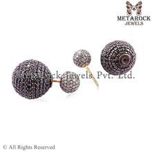 Diamond Pave Ball Earrings